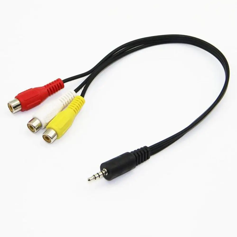 내구성이 뛰어난 오디오 스테레오 잭 케이블, 비디오 수-암 3.5mm 미니 AV to 3 RCA 어댑터 케이블 코드, TV DVD 커넥터용