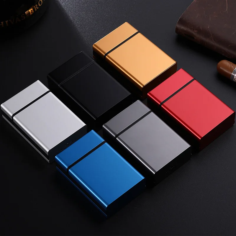 Automatic bomb cover cigarette case 20 sticks protective shell aluminum alloy cigarette case metal glossy Cigarette Storage Box