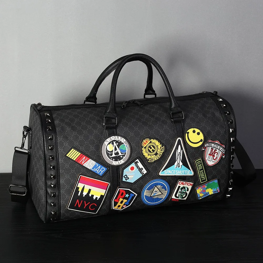 

New Travel Tote for Men 2025 trendy Badge Large Capacity Top-Handle Bag Business Travel Yoga Gym Sports Shoulder Crossbody Bag
