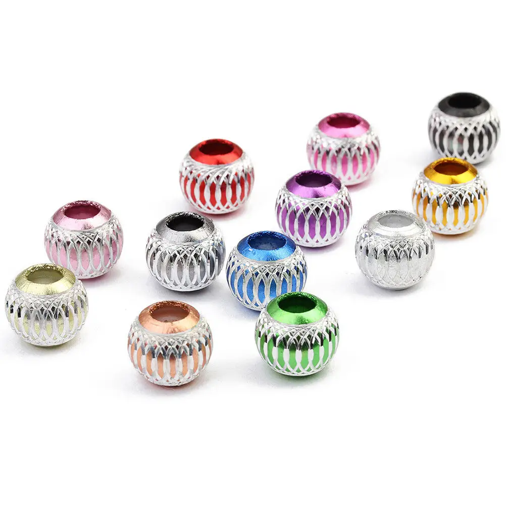 

30 шт. стильных алюминиевых бусин-разделителей, круглые, диаметр отверстия 52 мм, с изогнутой текстурой, легкие, гладкая отделка, для создания украшений своими руками