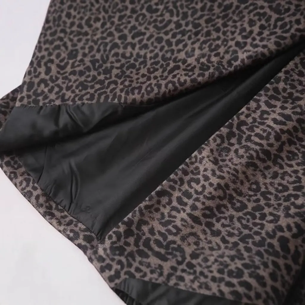 

Women's Loose Blended Animal Print Coat European American Style New Fashion Wholesale for