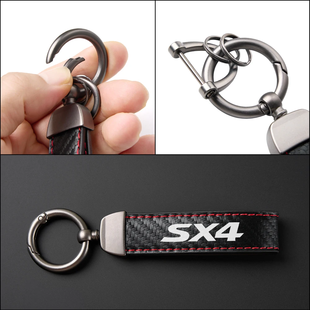 Car PU Leather Keychain For Suzuki Jimny Swift Grand Vitara Ignis Alto Baleno SX4 Samurai S-Cross Celerio Ertiga Car Accessories