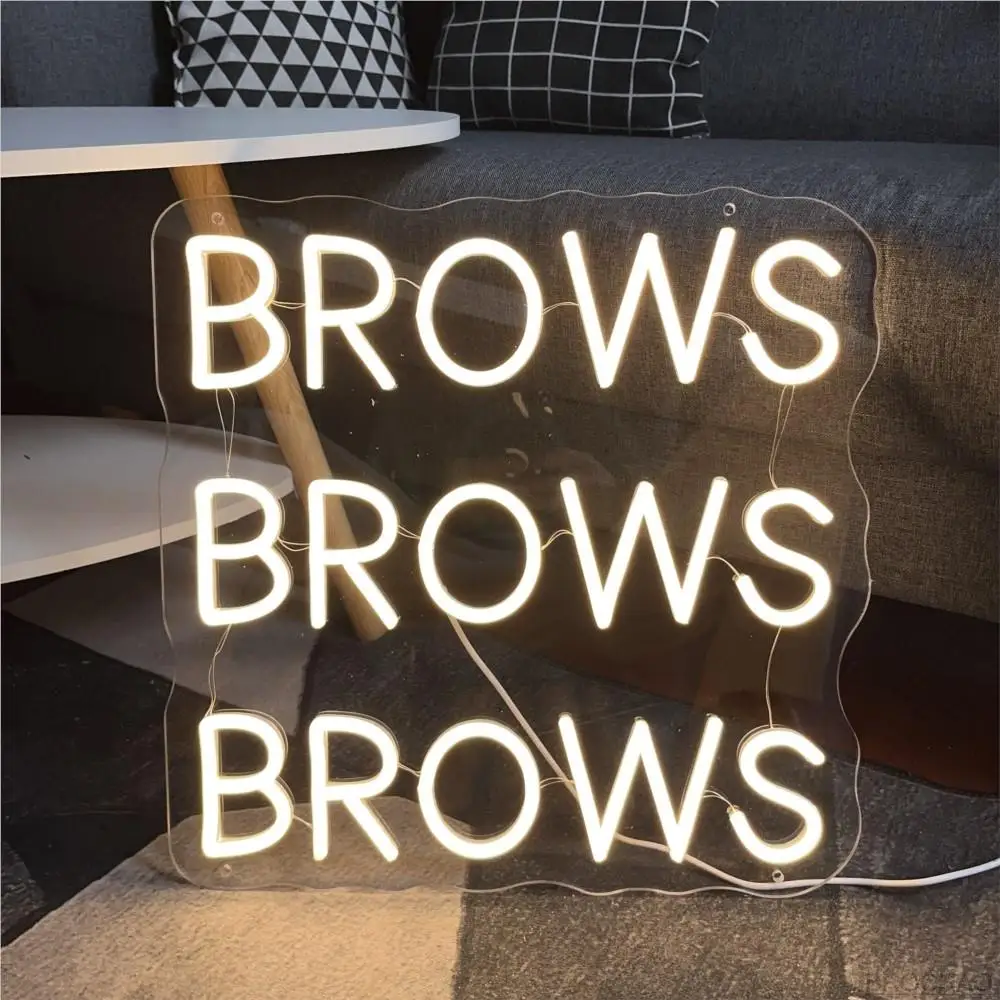 Brows Led Neon Sign Lights Brows Decoration Art Wall Lamps Hanging Neon Night Lights Led Sign Custom Neonlamp Room Decor