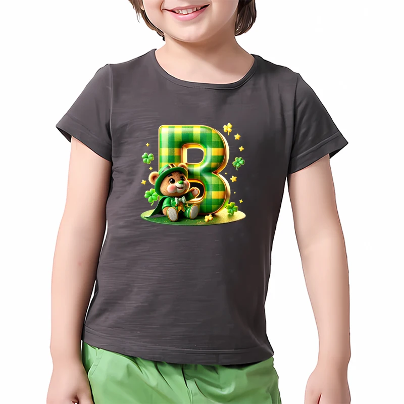 Iron on Stickers Cartoon flower Letters B Printed Heat Transfer Sticker Kids Diy T-shirt Sweatshirt Decoration Gifts New