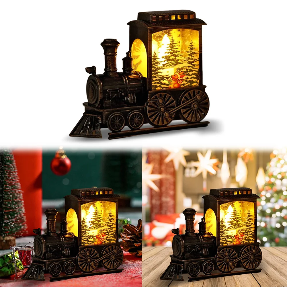 Vintage trein nachtlamp LED-nachtverlichting Draagbare tafellampen Nachtlampje op batterijen voor kerstversiering