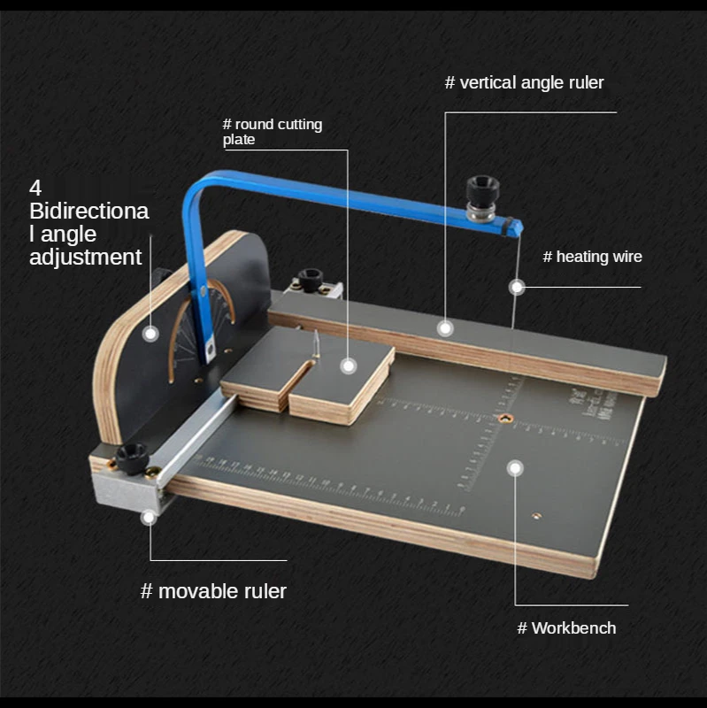 Electric Hot Wire Low Density Sponge Cutting Machine Household Lightweight Foam Cutter Styrofoam Cutting Table foam 380x280MM.