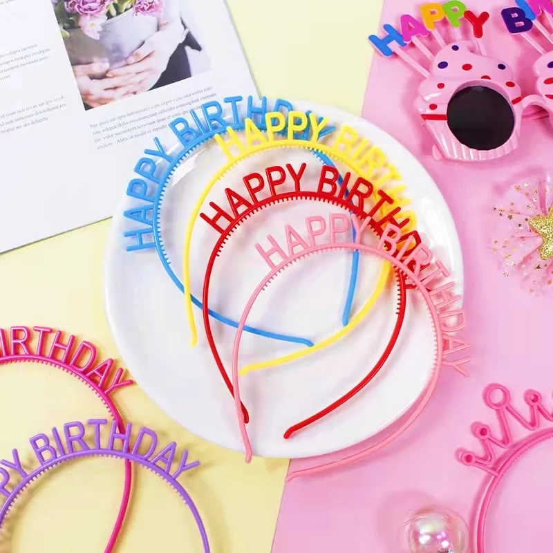 Diadema de Red roja para cumpleaños, diadema colorida para el pelo, decoración para fiesta de cumpleaños