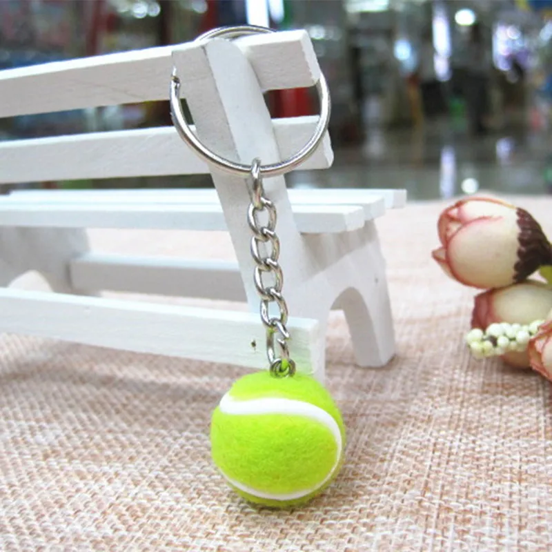 10Pcs Green Tennis Keychain Tennis Match Gifts Backpack Keychain Hawaiian Party Favors Gifts Mini Tennis Ball Keychains