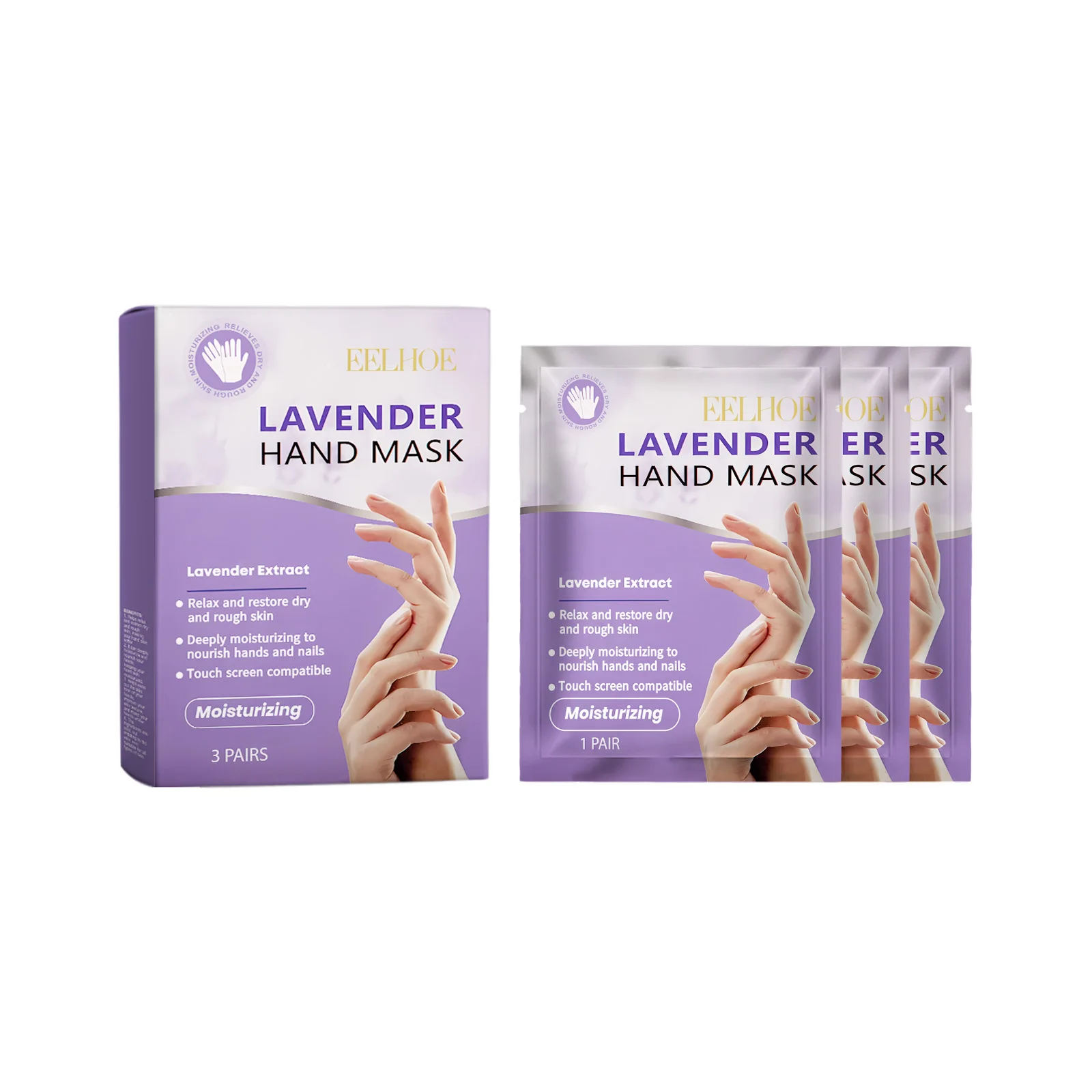 Lavender Hand Mask Exfoliating Remove Dead Skin Brightening Improve Skin Rough Dullness Smooth Nourish Hands Skin Care Products