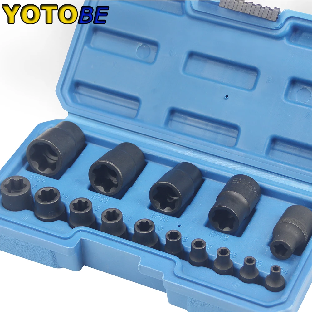 15Pcs Battery Cover Package Screw Removal Tool Set For Tesla EP Five Tooth Hexagon Wrench Special E-shaped Socket