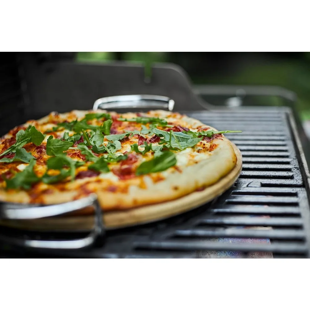 Pietra per pizza da 16,7" con portapacchi per cucinare barbecue gourmet, perfetta per grigliate all'aperto