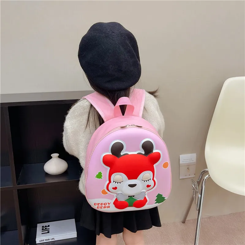 New Children's Hard Shell Bag Cartoon Fawn Kindergarten Backpack 3-6 Years Old Boys and Girls PVC Eggshell Bag Children Gift