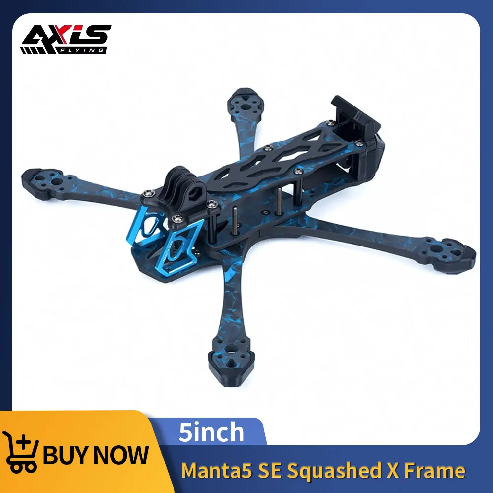 

Axisflying Manta5 SE Squashed X FPV Frame Kit 5inch 223mm Wheelbase Support DJI O3 Camera For RC Racing Freestyle Drone Parts