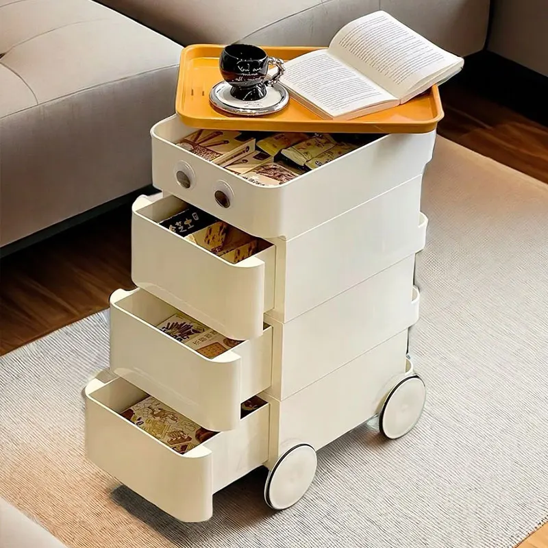 Trolley Storage Shelf Organizer Mobile Trolley Waterproof Multi-purpose Wheels Multi-layer Storage Rack Rolling Storage Cart