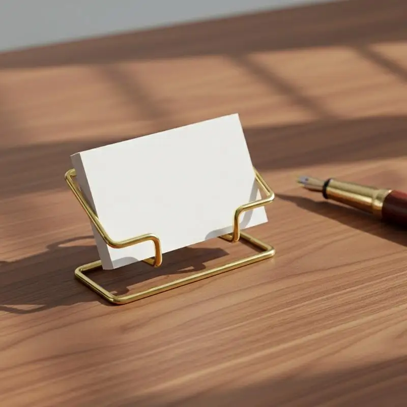 Premium Business Card Display Stand – Sleek Dual-Slot Holder for Name Cards & Table Signs, Ideal for Offices & Events