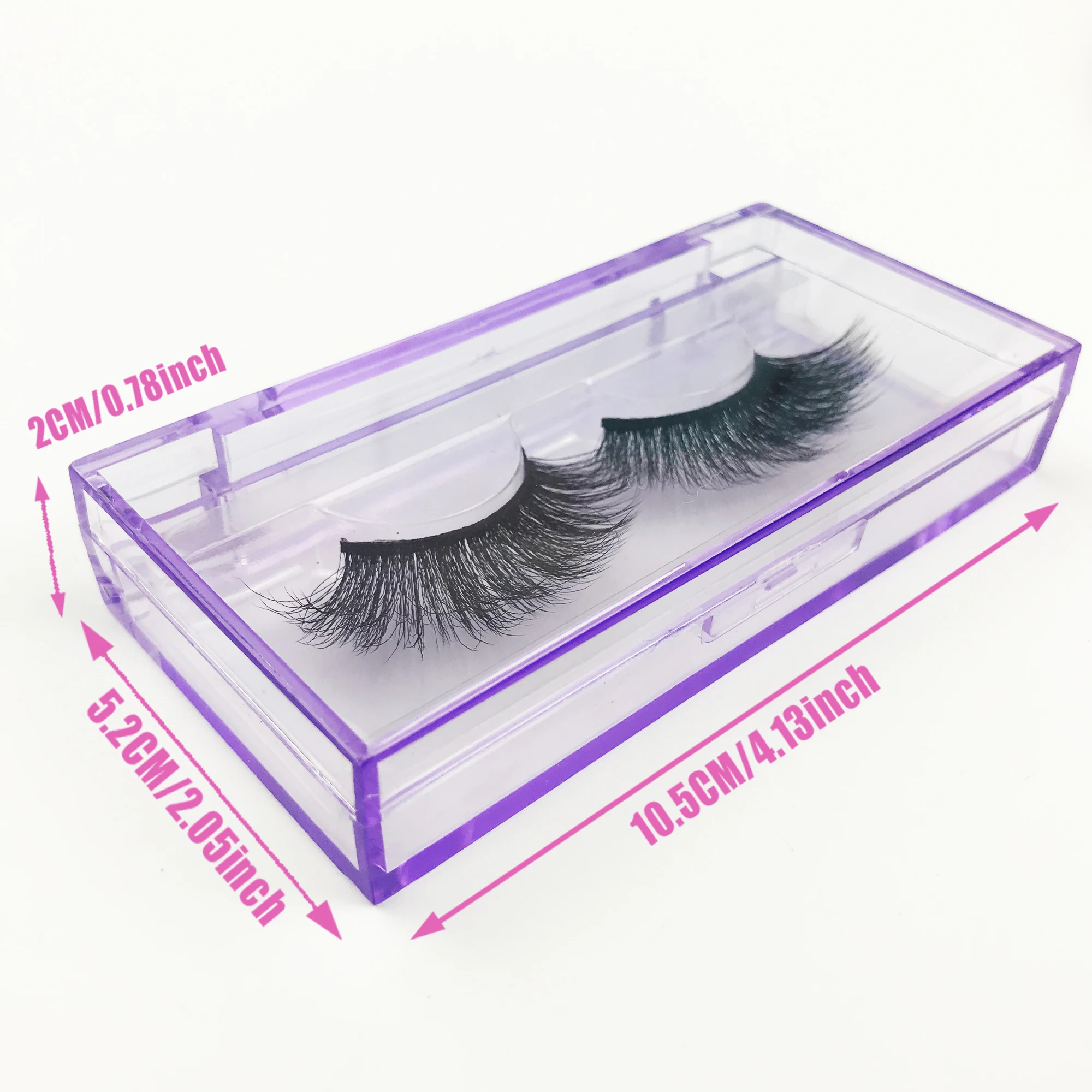 Wholesale Eyelashes Purple Empty Lashes Boxes Packing CustomFull Strip Natural Eye-lash Packaging Box Case Logo With Tray Makeup