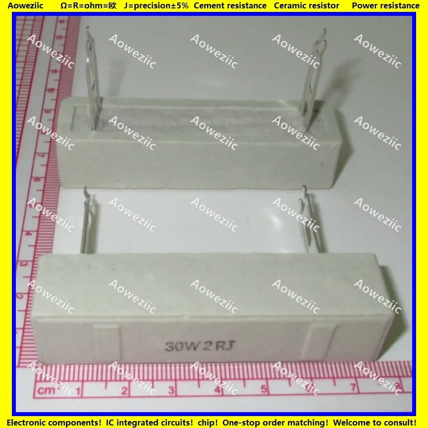 

2Pcs 50W2RJ 50W 2 ohm +/- 5% Horizontal cement resistor 50W2ΩJ Cement resistance 50W2R 50W2OHM Ceramic resistor plug-in