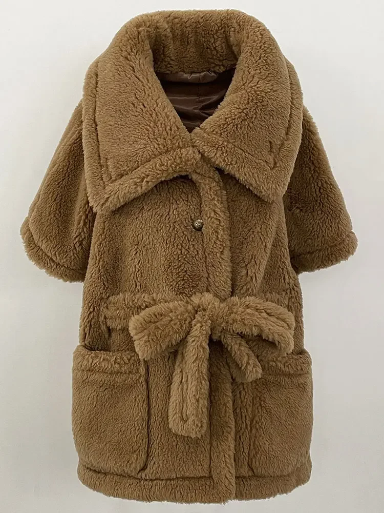 女性用ベスト ショート アルパカ ベスト 本物の毛皮コート ノースリーブ レディース 新秋ファッション 厚手 暖かい オーバーサイズ ファー ジャケット 女性用