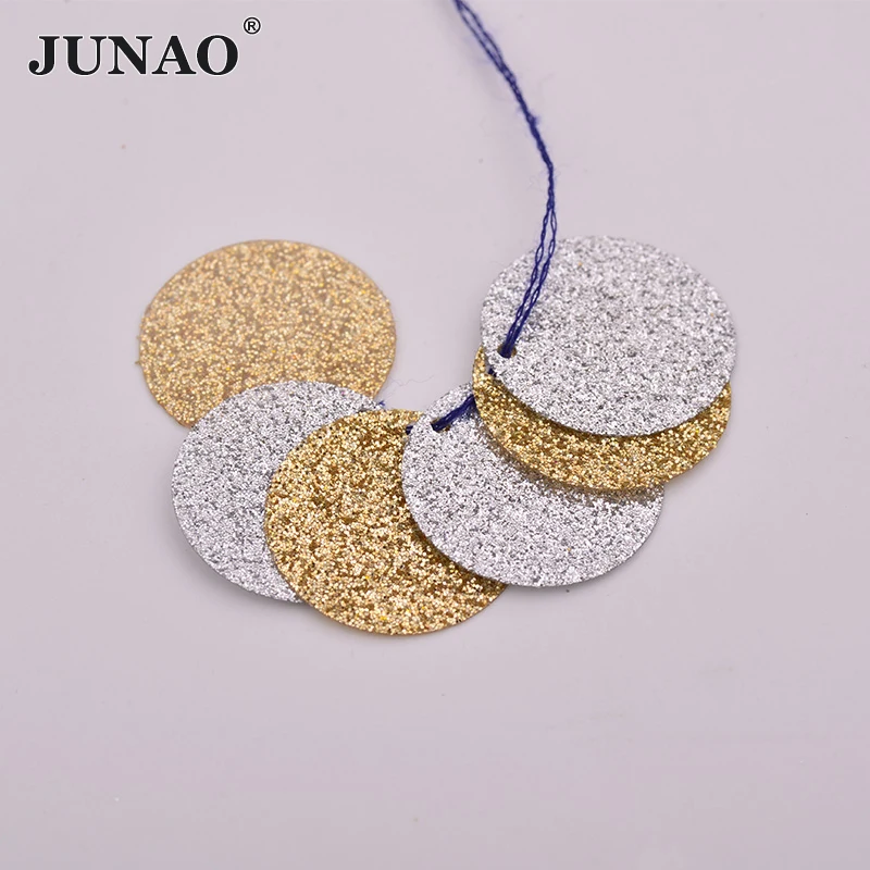 JUNAO 20g 18mm Glitter oro argento colore cucire su Paillettes di forma rotonda Paillettes grandi per abbigliamento abbigliamento artigianato