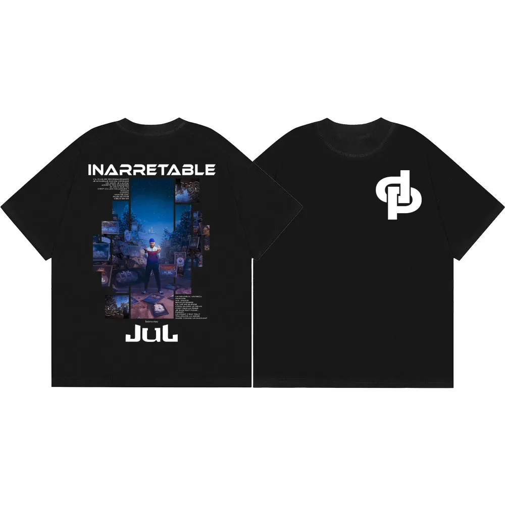 Rapper JUL Inarretable Album Merch T-shirt Men Women Fashion Hip Hop Short Sleeve T Shirt High Quality Cotton Oversized T-shirts