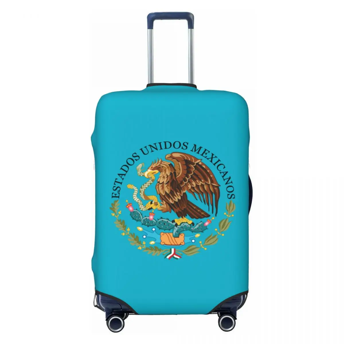 

Custom Coat Of Arms Of Mexico Luggage Cover Protector Funny Mexican Flag Seal Travel Suitcase Protective Cover for 18-32 Inch