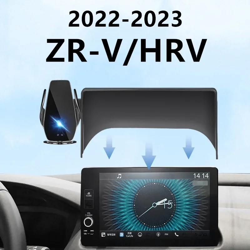 

2022-2023 Автомобильный держатель для телефона Honda ZRV HRV, беспроводное зарядное устройство, модификация навигации, внутренний размер 10,1 дюйма