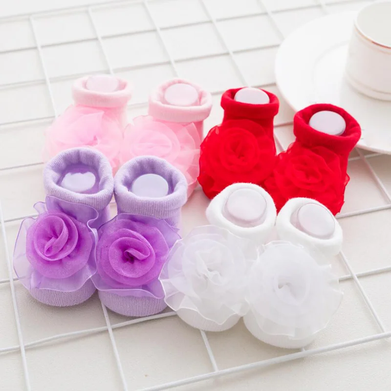 Chaussettes à fleurs pour bébés, nouvelle collection