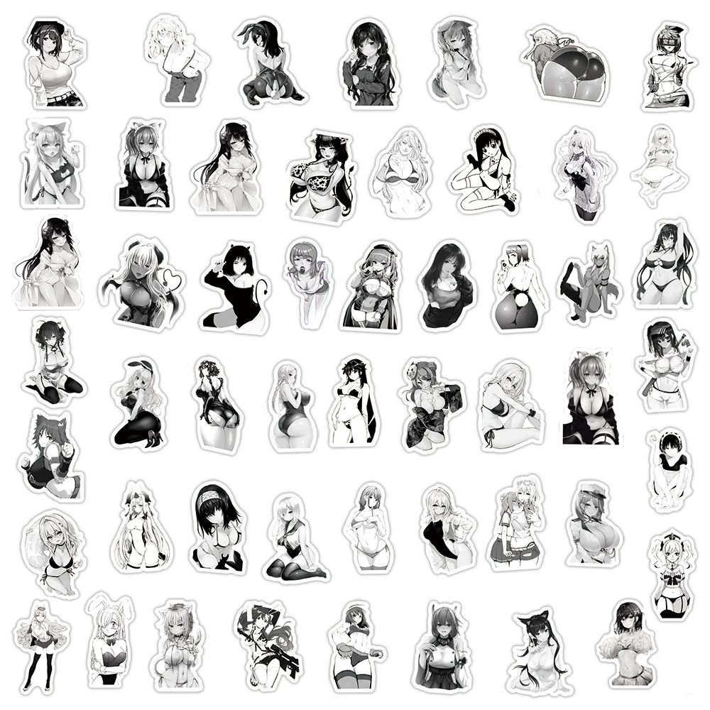 10/30/50/100pcs Anime Sexy Hentai Girl Waifu Stickers Skateboard Laptop Phone Computer Bike Car Guitar Cool Waterproof Sticker