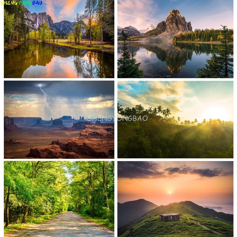 Natural Scenery Photography Background Forest River Landscape TravelPhoto Backdrops Studio Props  21929 BNM-07