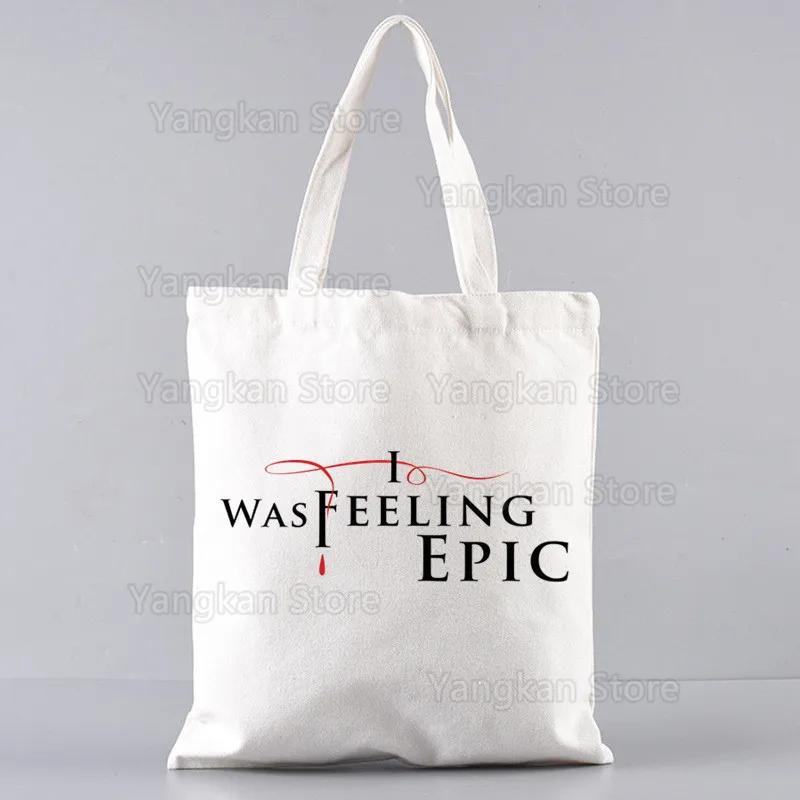 Damon Salvatore The Vampire Diaries Chronicles Vampiricas Grafik Cartoon bedruckte Leinwand Picknicktasche weiblich Harajuku lustig