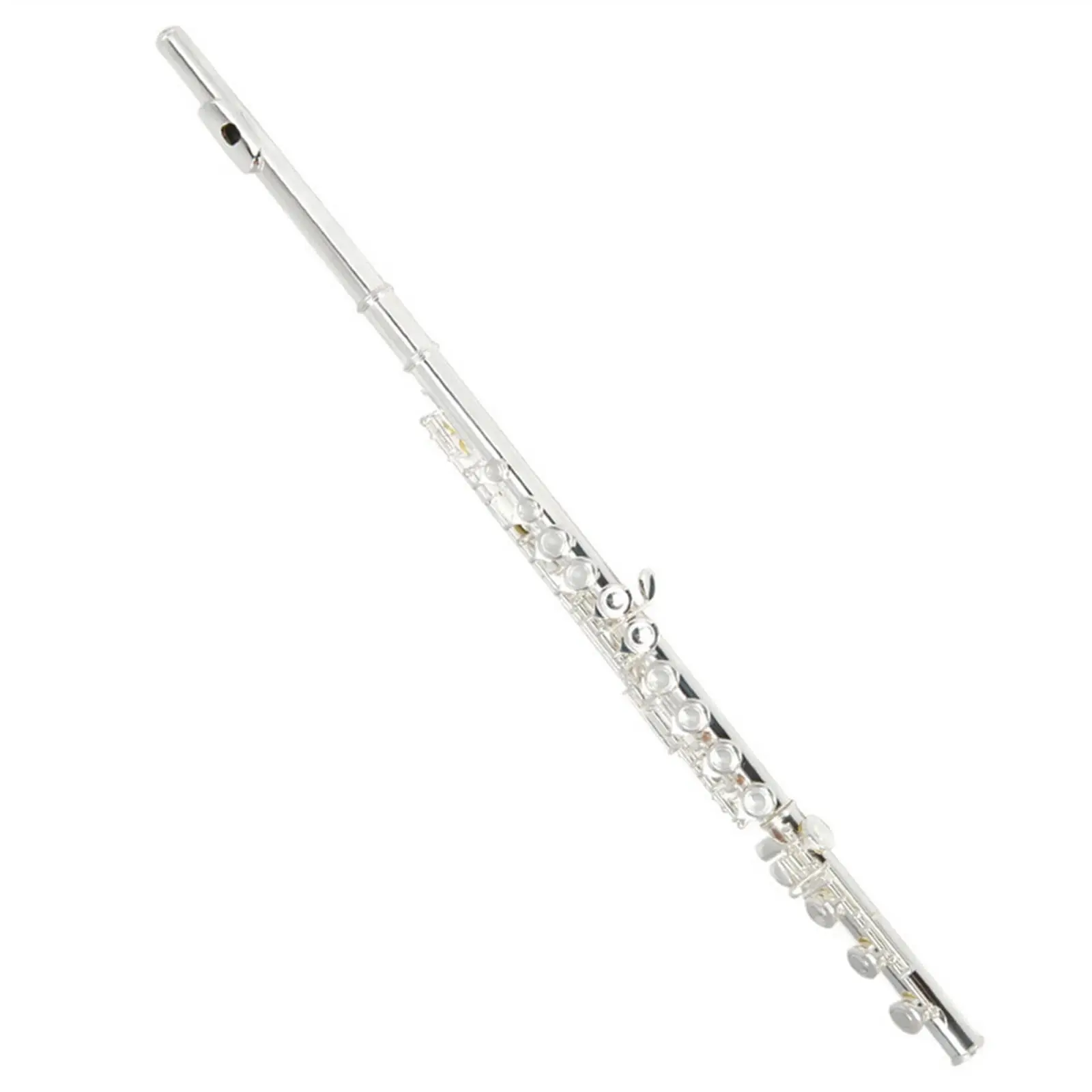 Silver Plated C Key Flute 17 Closed Hole with E Mechanism Beginner Student Wind Instrument