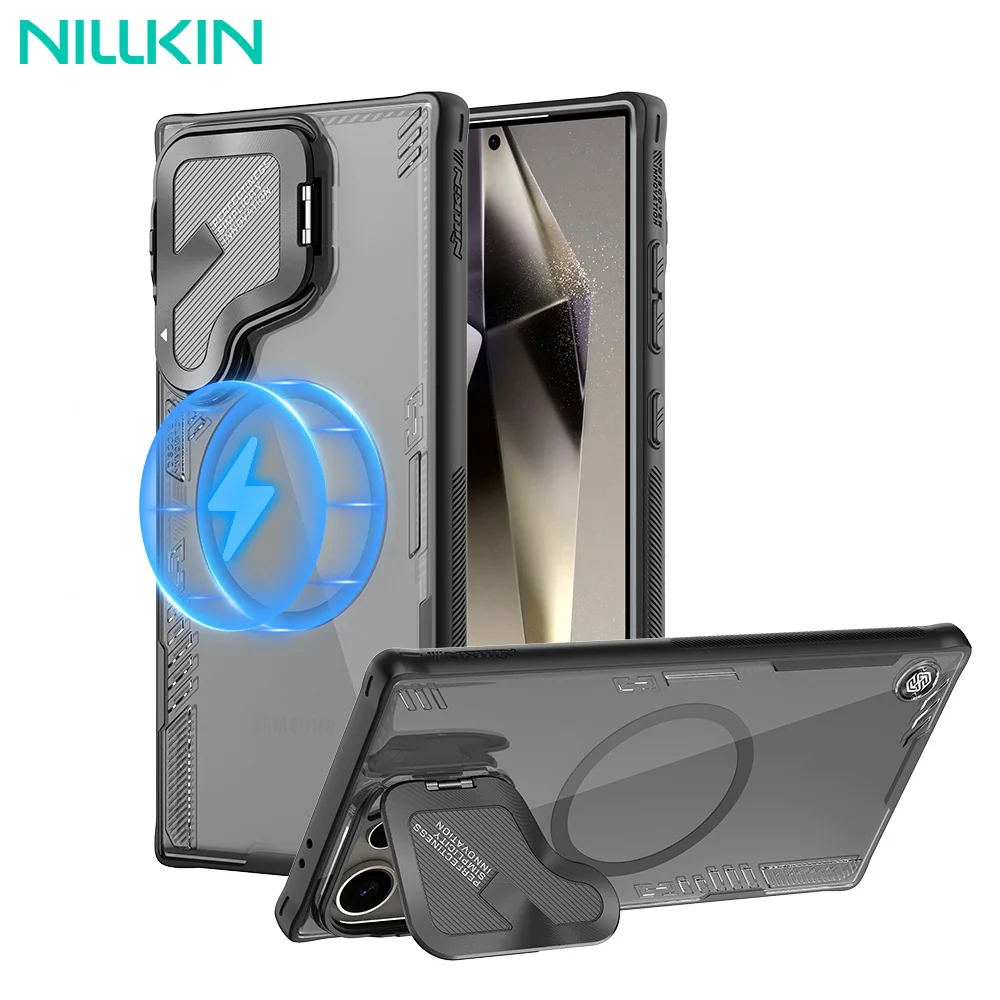 

Nillkin For Samsung Galaxy S24 Ultra Magsafe Case Anti-Drop Shockproof With Lens Kickstand For Samsung S24 Ultra Magnetic Cases