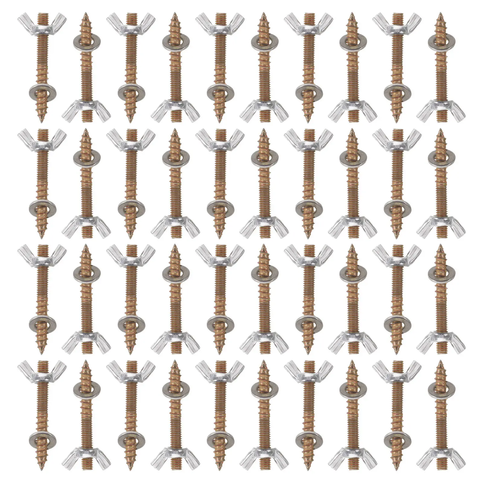 M6 Double Head Screw Furniture Hanger Bolts with Wing Nuts – 40 Sets Wood Repair Connectors for Cabinets & Joints