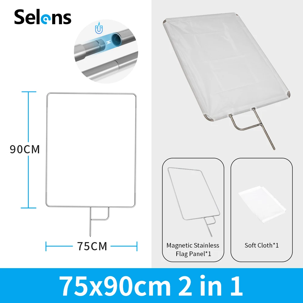 Selens Removable Video Studio Stainless steel Flag Panel Reflector Diffuser Photo Studio Kits Photography Accessories Fotografia