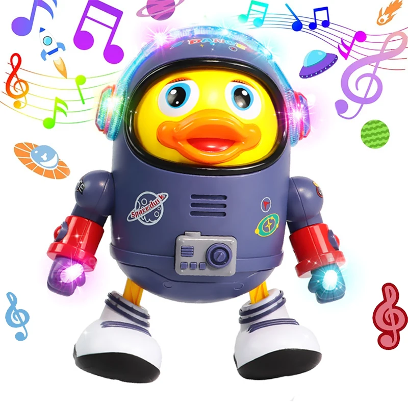 Baby Montessori elektrischen Raum Ente Musik Spielzeug bewegen gehen tanzen interaktive Spielzeug elektronische Haustiere Ente Puppe für Kleinkind Geschenk