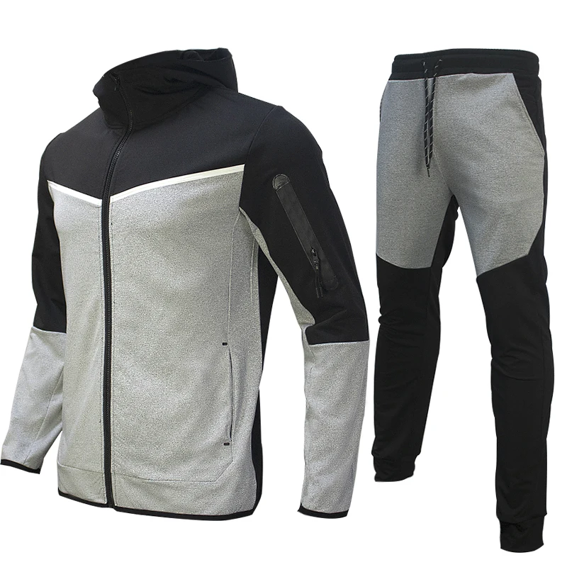 Spring and autumn loose hooded men's Men's clothing sportswear suit pant sets tracksuit hoodies