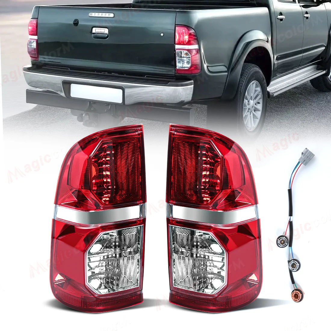

Car Rear Taillights For Toyota Hilux Vigo 2011-2015 Brake Lamp Halogen Tail Lamp with Wire Assembly no Bulbs Car Accessories
