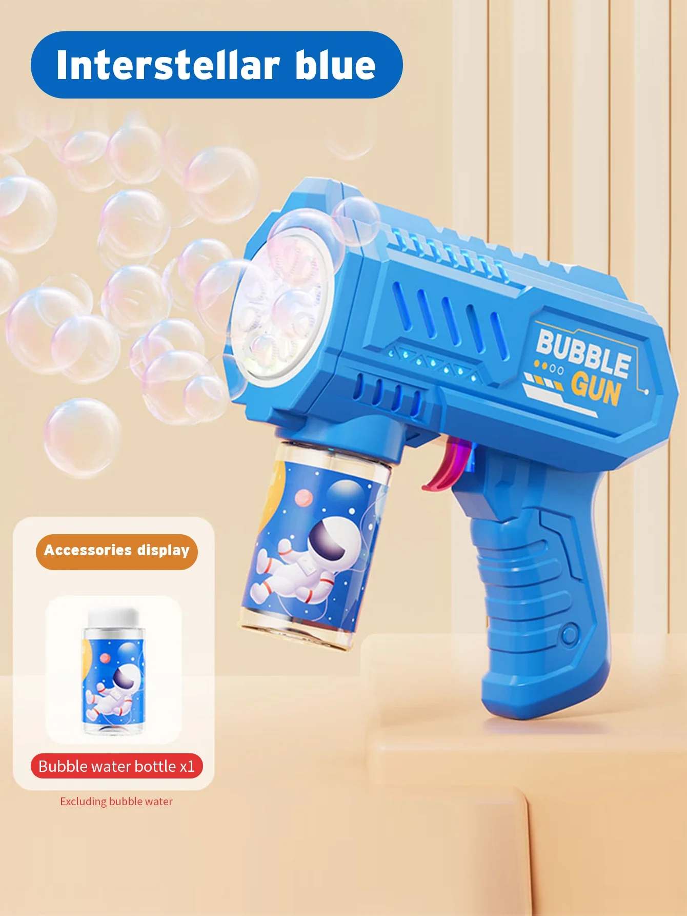 Vollautomatische Seifenblasenpistole Raketen-Seifenblasenmaschine Automatischer Blasenmacher mit Seifenblasenflüssigkeit Spielzeug für Kinder Strand Outdoor Seifenblasengeschenke – Detail 19
