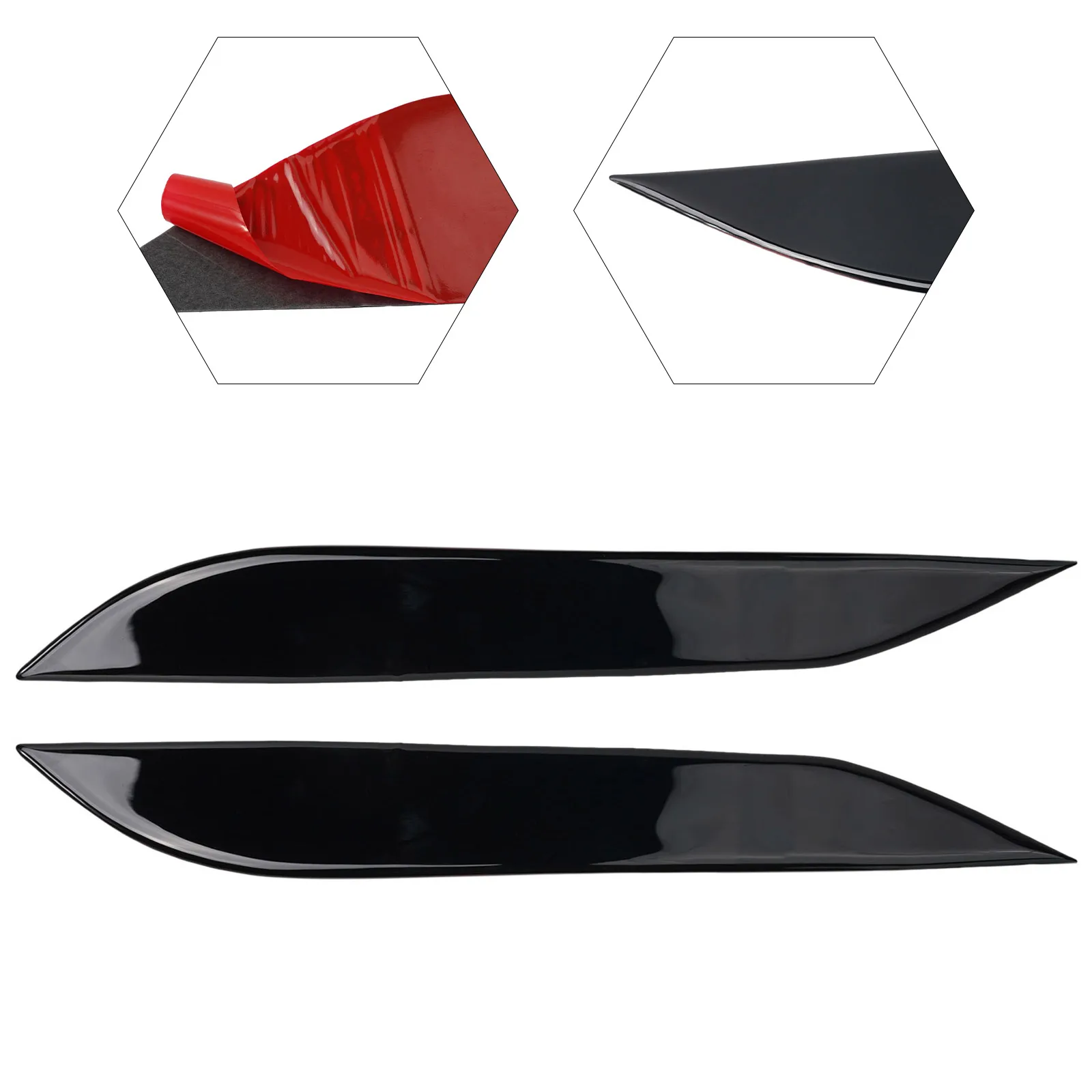 2 Piece Front Headlight Eyebrow Trim Sticker for Nissan 350Z Z33 2006 2007 2008 2009 ABS Plastic Vehicle Lighting Decor