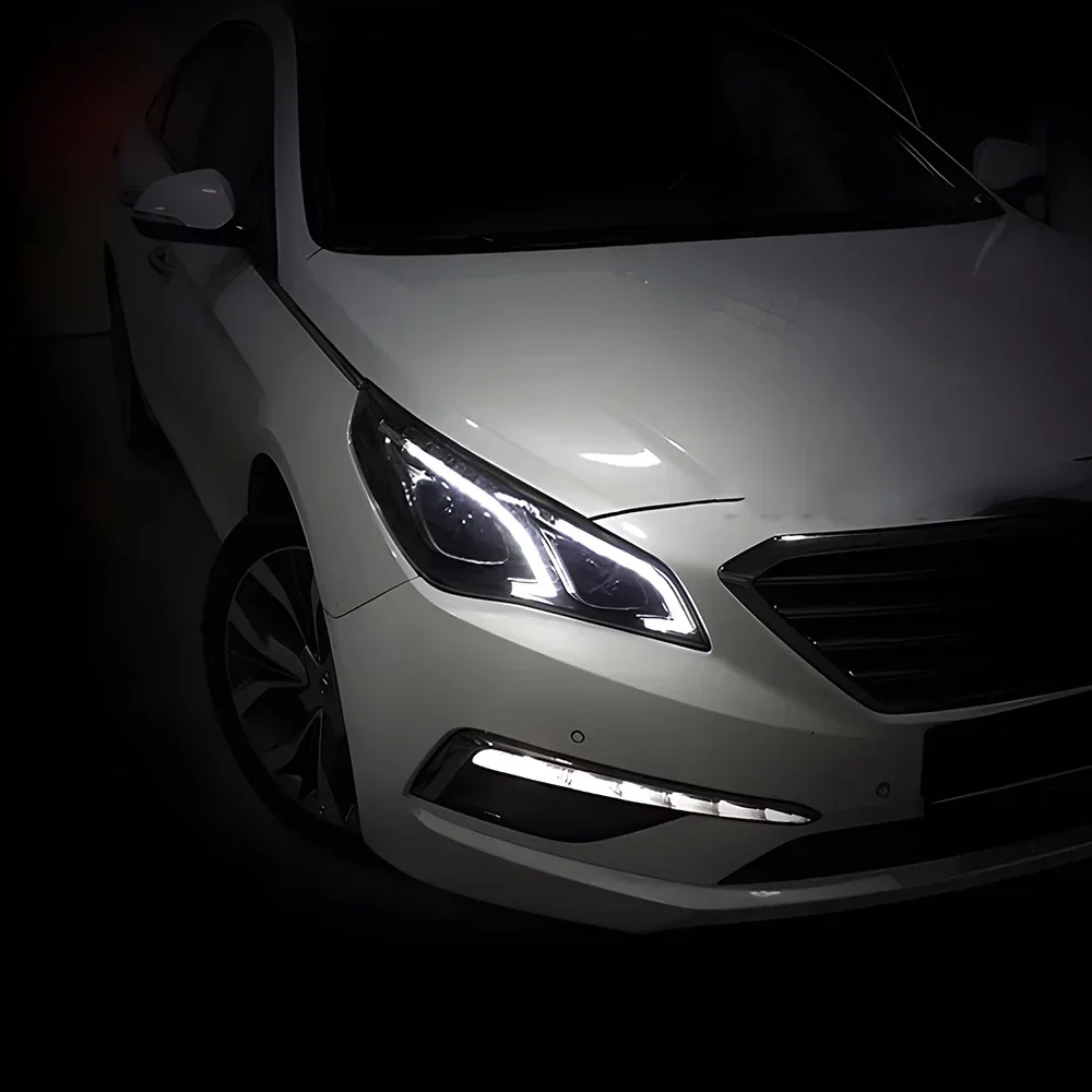 Auto Headlights Assembly For Sonata 9 2015-2018 LED Car Front lamps Upgrade Angel Eyes Design Dual Projector Lens Accessories