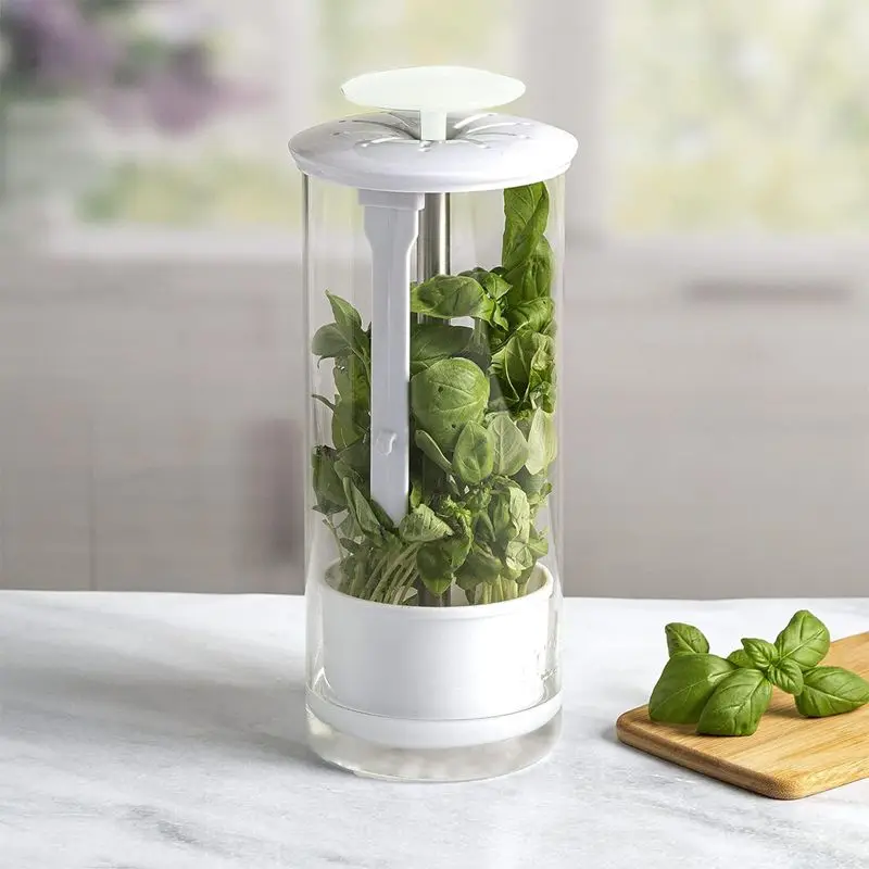 13.5*32.5cm Plastic Herb Saver Storage Container Fresh Herb Keeper Vanilla Vegetables Fresh Preservation Bottle Kitchen Supplies