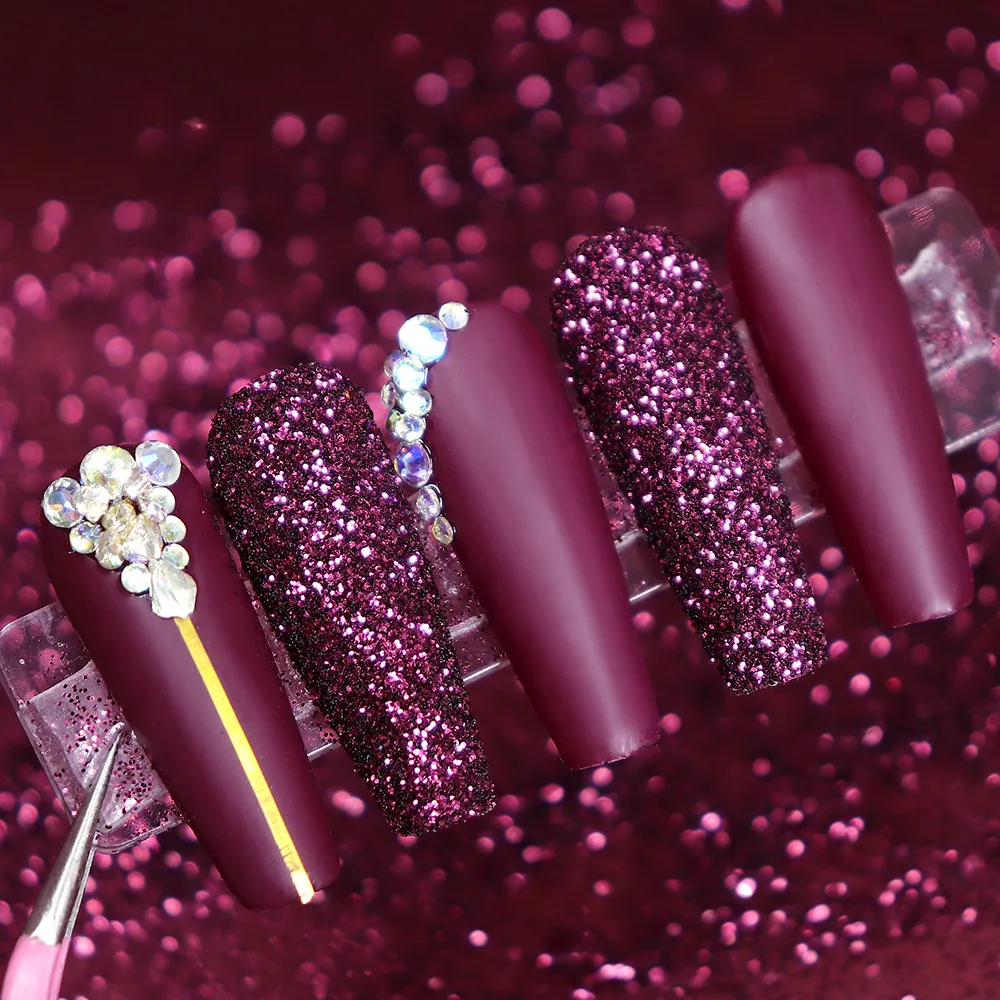 لمعان معدني لتزيين فن الأظافر ، تصنعه بنفسك ، قهوة زرقاء ، زجاجة واحدة ، 10 لكل جرة #4