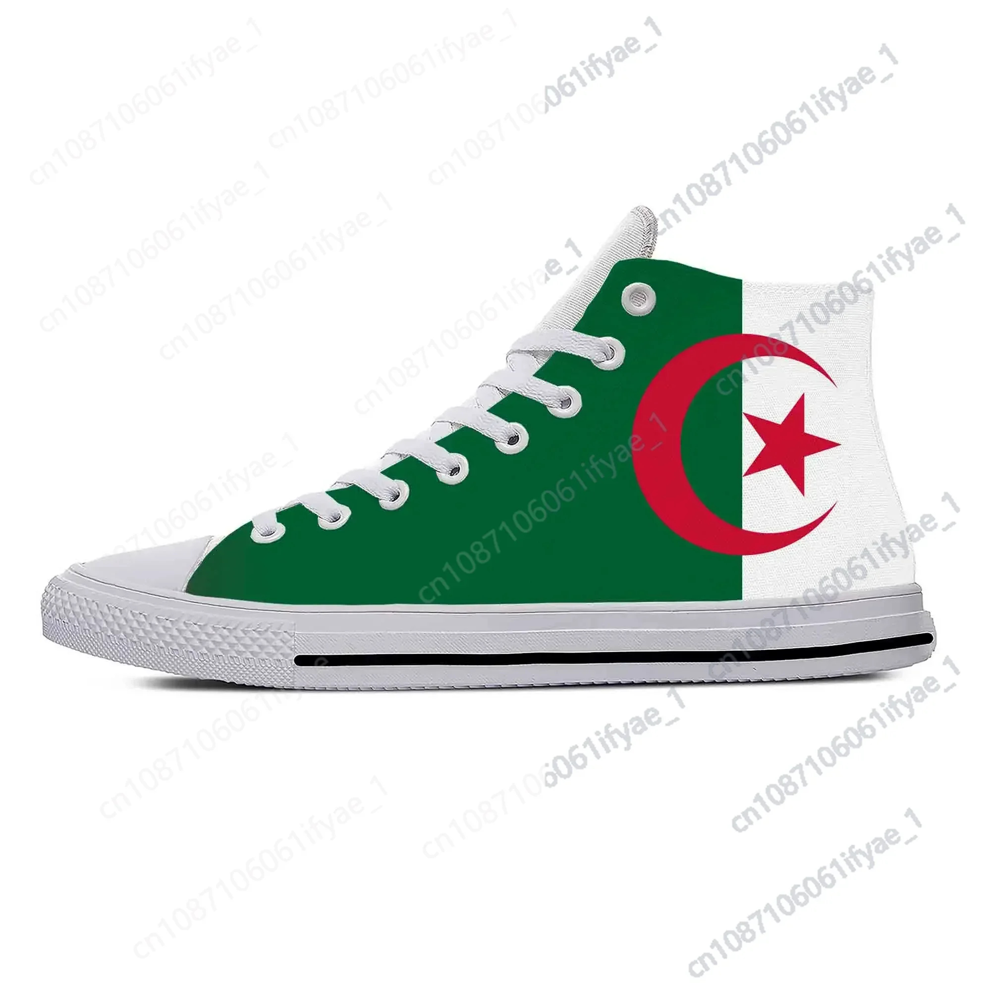 

Hot Algeria Algerian Flag Patriotic Funny Fashion Casual Cloth Shoes High Top Men Women Sneakers High Help Classic Board Shoes