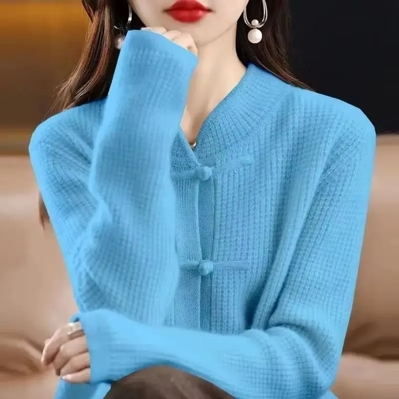 

Autumn Winter Knitted Cardigan Women Jacket 2025 New Loose Long Sleeved Sweater Coat Female Casual Outerwear Ladies Knitwear