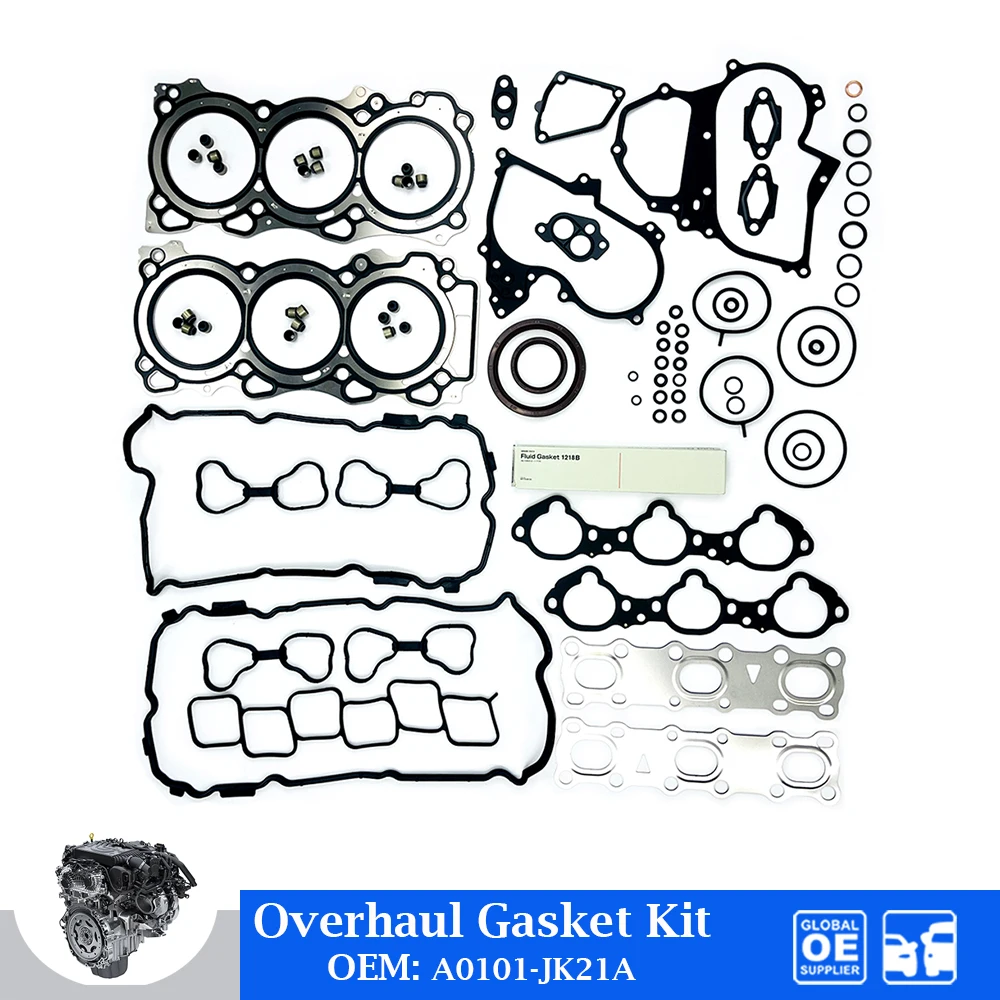 Kit de junta de revisão para reconstrução de motor vq35hr, para nissan vq35hr tração traseira infiniti 3.5l v6 24v, acessórios para carro