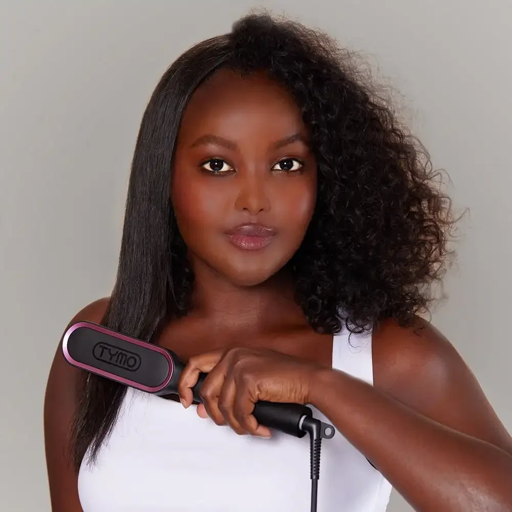 مشط سيراميك لاستقامة الحلقة باللون الأسود، إيقاف تلقائي لمدة 30 دقيقة