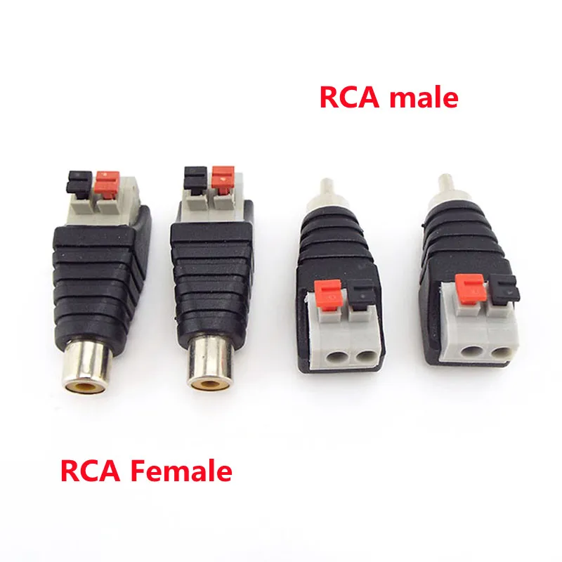 2.1*5.5mm Speaker Wire A/V Cable to Audio Male Female RCA Connector Press Plug Terminal Adapter Jack Plug Connector 2/5/10pcs B5