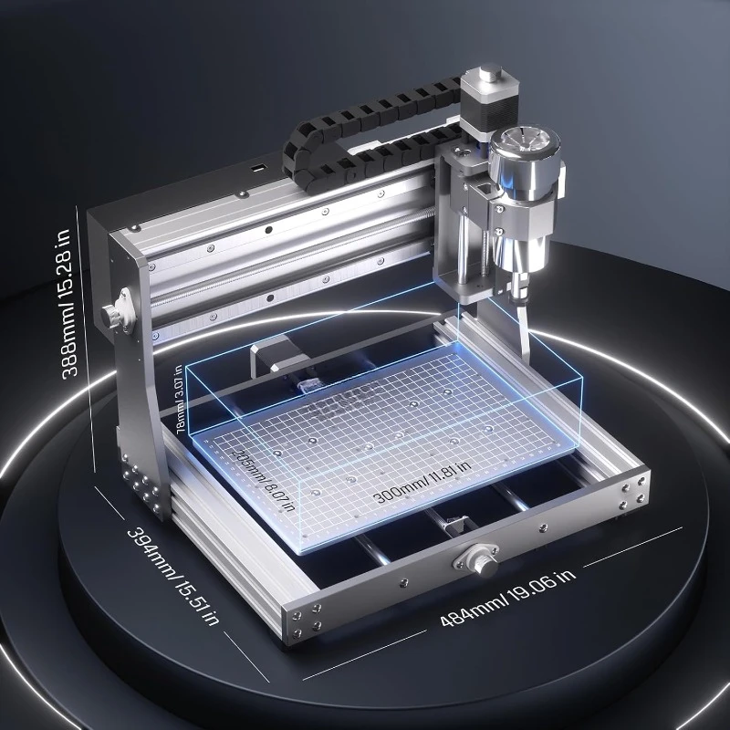 Upgraded 3 Axis Engraver for Metal, Wood, Acrylic, PCB MDF, New Structure & Offline Controller & 6pcs Limit Switches