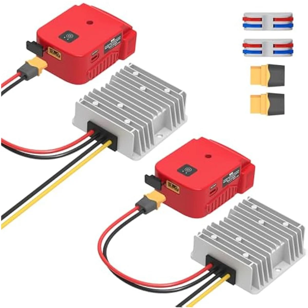 2set 18V to 12V Step Down Converter for M18 Power Wheels Battery Adapter, DC 12V 20A 240W Buck Converter Regulator