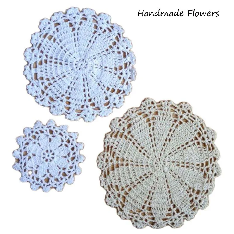 Table decoration and accessories cotton table place mat cloth crochet Round placemat wedding Christmas flower coaster kitchen